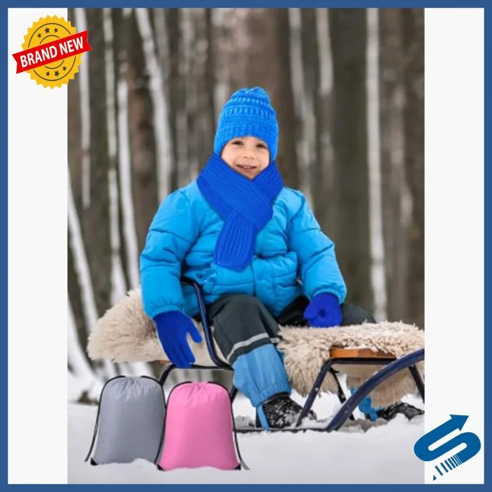Kids Winter Hat Gloves Scarf Set for Ages 5-10, Knit Acrylic, 80 Pieces